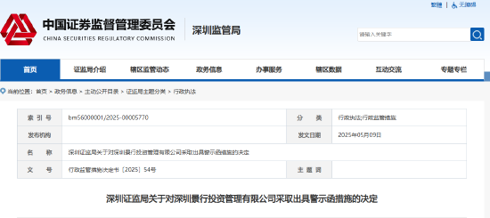 在线配资交易·加杠网 私募基金业务违规 深圳景行投资被出具警示函