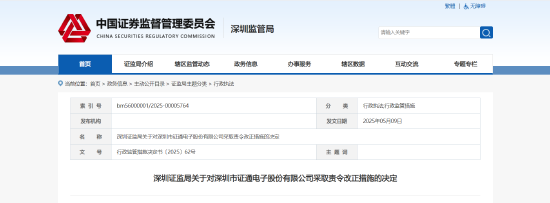 投资股票配资 业绩预告失准、信披滞后等五项违规！ 证通电子被责令改正 相关责任人被出具警示函